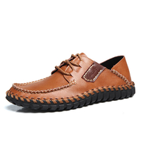 Hommes Soft Cuir de vachette à couture avec lacets
