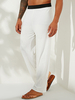 Hommes Soft Pantalon de pyjama fin en coton stretch décontracté Pantalon simple de détente