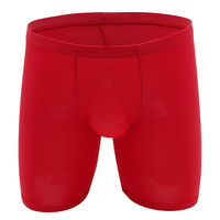 Hommes Soft Troncs de sport minces Taille moyenne Sous-vêtements respirants en soie glacée Nylon Boxer