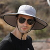 Hommes solide pliable parasol chapeau sac bord coupe-vent corde été en plein air alpinisme crème solaire seau chapeau