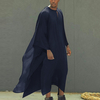 Hommes Solide Volants Irrégulier O Cou Plis Long Soft Respirant Robe Chemises