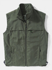 Hommes Solide Zip Poche Cordon Ourlet Gilets