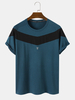 Hommes Spliced Mid Elastic Soft Chemises de sport légèrement respirantes Activewear Tops