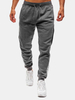 Hommes Sport Hip-Hop Respirant Cordon Rayé Coudre Pantalon Casual Slim Fit