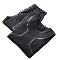 Hommes Sports Deux Pièces Fitness Loisirs Soft Slim Fit séchage rapide T-shirt Court Pantalon de Randonnée