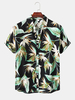 Hommes Strelitzia Floral Print Button Up Turn Down Collar Hawaii Holiday Chemises à manches courtes