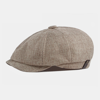 Hommes style britannique décontracté couleur SOlid extérieur respirant pare-soleil octogonal chapeau avant chapeau béret