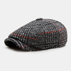 Hommes Style britannique rétro peintre treillis motif mode décontracté garder au chaud avant chapeau béret chapeau casqu