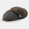 Hommes Style britannique Vintage contraste couleur automne hiver garder au chaud chapeau octogonal gavroche chapeau