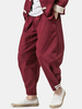 Hommes Style Chinois Nouveau Lâche Harem Coton Casual Mode Pieds Couleur Unie National Vent Lin Pantalon