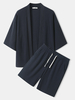 Hommes Style Japonais Kimono Côtelé Court Longueur Ensembles de Pyjamas Maison