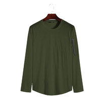 Hommes t-shirt à manches longues coton printemps automne sous-chemise hommes à manches longues col rond décontracté homm