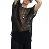 Hommes T-shirts en maille à manches courtes T-shirts à col rond Mode voir à travers les hauts Style masculin Streetwear