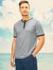 Hommes Texture des gaufres Hit Trim T-shirts de loisirs à manches courtes