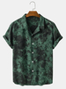 Hommes Tie-Dye Button Up Casual Chemises à manches courtes avec poche