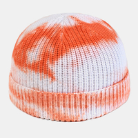 Hommes Tie-teints Coton Top Rond Chaud Melon Brimless Beanie Skull Hat Knit Hat