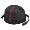 Hommes toile broderie Skullcap roulé manchette Brimless chapeaux