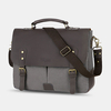 Hommes toile grande capacité couverture fermeture éclair Vintage Business Messenger sac ordinateur portable sac bandouli