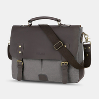 Hommes toile grande capacité couverture fermeture éclair Vintage Business Messenger sac ordinateur portable sac bandouli