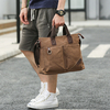 Hommes Toile Multi-poches Résistant À Lusure Sacs À Bandoulière Rétro Casual Grande Capacité Zipper Sac À Bandouliè