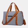 Hommes Toile Rayure Motif Grande Capacité Sac À Main Bandoulière Sac À Bandoulière Sac De Voyage