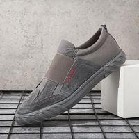 Hommes Toile Respirant Soft Semelle Confortable Slip On Brief Pure Color Casual Chaussures De Cour