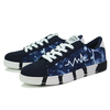 Hommes Toile Respirante Soft Semelle Tendance Motif À Lacets Casual Chaussures De Cour