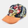 Hommes toile superposition motif floral courbe bord décontracté réglable pare-soleil casquette de baseball