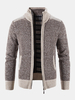 Hommes Tricoté Plus Velours Col Haut Ourlet Élastique Poches Zipper Pull Cardigans