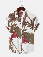 Hommes Tropical Leaf Hawaii Style Casual Skin Friendly Matching Soft Chemises