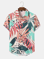 Hommes Tropical Leaves Graphic Soft Chemises assorties pour la peau