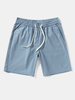 Hommes Uni Couleur Cordon Décontracté Mi Longueur Pantalon Bâton Confortable