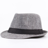 Hommes Unisexe Lin Breathable Panama Fedora Jazz Chapeaux