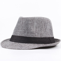 Hommes Unisexe Lin Breathable Panama Fedora Jazz Chapeaux