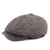 Hommes Unisexe Vintage Cotton Octagonal Cap Winter Stripe Gentleman Newsboy Beret Hat