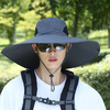 Hommes UPF 50+ chapeau de seau pliable imperméable maille respirant pare-soleil casquette surdimensionnée avec ficelle p