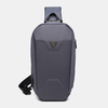 Hommes USB charge multi-poches anti-vol étanche extérieur sac à bandoulière sac de poitrine sac à bandoulière