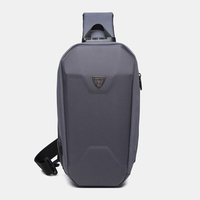 Hommes USB charge multi-poches anti-vol étanche extérieur sac à bandoulière sac de poitrine sac à bandoulière
