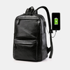 Hommes USB de charge en simili cuir affaires rétro grande capacité étanche 15, 6 pouces sac à dos pour ordinateur portabl