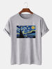 Hommes Van Gogh Starry Sky peinture à lhuile 100% coton à manches courtes Designer T-shirts