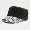 Hommes velours contraste couleur chaud pare-soleil sport décontracté chapeau militaire chapeau plat casquette à visière