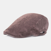 Hommes Velours Côtelé Rétro UV Protection VisorSolid Fashion Forward Hat Beret Hat