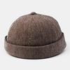Hommes velours côtelé sertissage couleur unie réglable Protection solaire bonnet de chaleur bonnet de propriétaire casqu