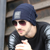 Hommes Velours Plus Epais Chaud Tricoté Chapeau Lettre Casual Solide Chapeau Bonnet Débraillé