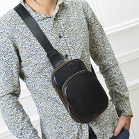 Hommes Vintage Casual Multi-Pocket Grande Capacité En Cuir PU Stockage De Téléphone Portable Sac À Bandoulière Sac Poitr