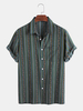 Hommes Vintage Colorful Striola Design respirant à manches courtes chemises décontractées