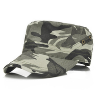 Hommes Vintage coton respirant Flat Baseball Hat Visière extérieure Cap militaire d