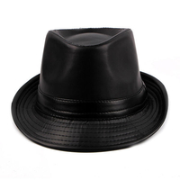 Hommes Vintage en cuir artificiel seau chapeaux