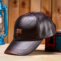 Hommes Vintage en Cuir PU Casquette de baseball Coupe-vent Chapeaux Chauds Chapeaux de Sport Réglables