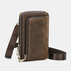 Hommes Vintage en cuir véritable zip côté sangles convertibles sac à bandoulière grande capacité sac de ceinture sac de
